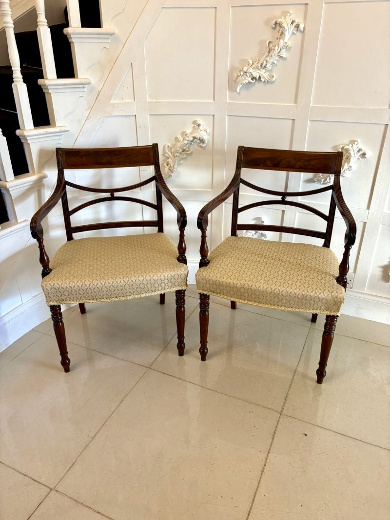 Antique George III Quality Sheraton Set of Eight Dining Chairs